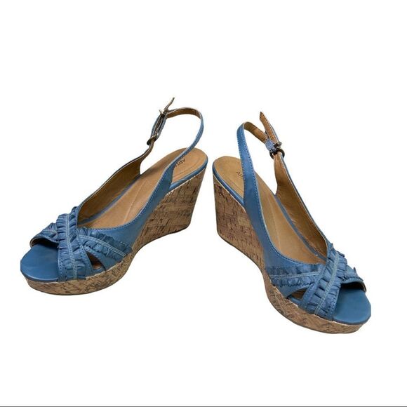 Apt. 9 Slingback Open Toe Wedge Cork Heel Sandals - Picture 3 of 10